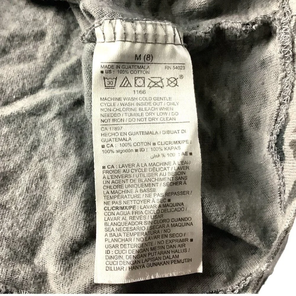 Old Navy‎ Girls Leopard Print Love Graphic Shirt Long Sleeve Size M (8) Gray